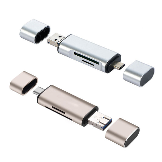 Multi-function OTG card reader SD Card Reader 2-in-1, USB C Dual Slot Flash Card Adapter, Sturdy High-Speed Micro SD Memory Card Reader for SD, MicroSD, SDHC, SDXC, MMC for iPhone 16, MacBook, iPad Pro, Galaxy