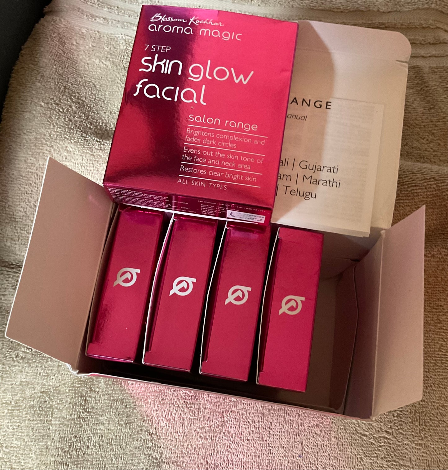Aroma Magic 7 Step Skin Glow Facial Kit 1 Pack(5 facial kits) Salon Range FREE SHIPPING.
